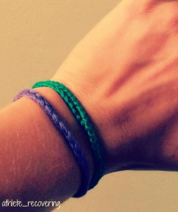 Why do I wear green and purple? Green supports  Mental Illness Awareness and Purple support Eating Disorder Awareness. :)